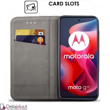 Telone dirbtinos odos dėklas - juodas (Motorola Moto G04/G04S/G24/G24 Power)